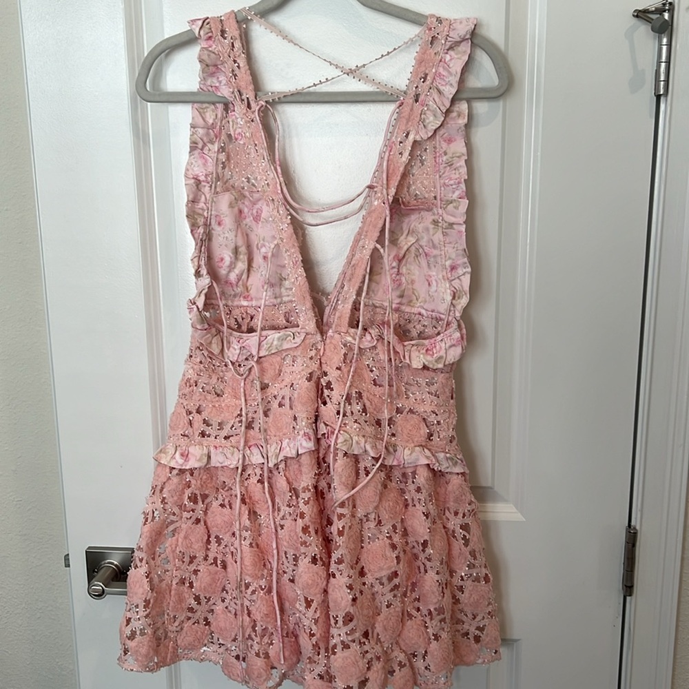 nwt FOR LOVE AND LEMONS Revolve Alessia Mini Floral Dress in Pink - Picture 8 of 13